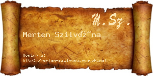 Merten Szilvána névjegykártya